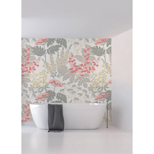 Katie Hunt Pink & Dove Gray Pink Paradise Wall Mural